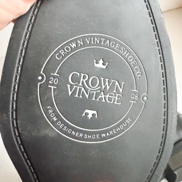 Crown Vintage Black Leather Short Moto Boots 8.5 - Picture 7 of 8